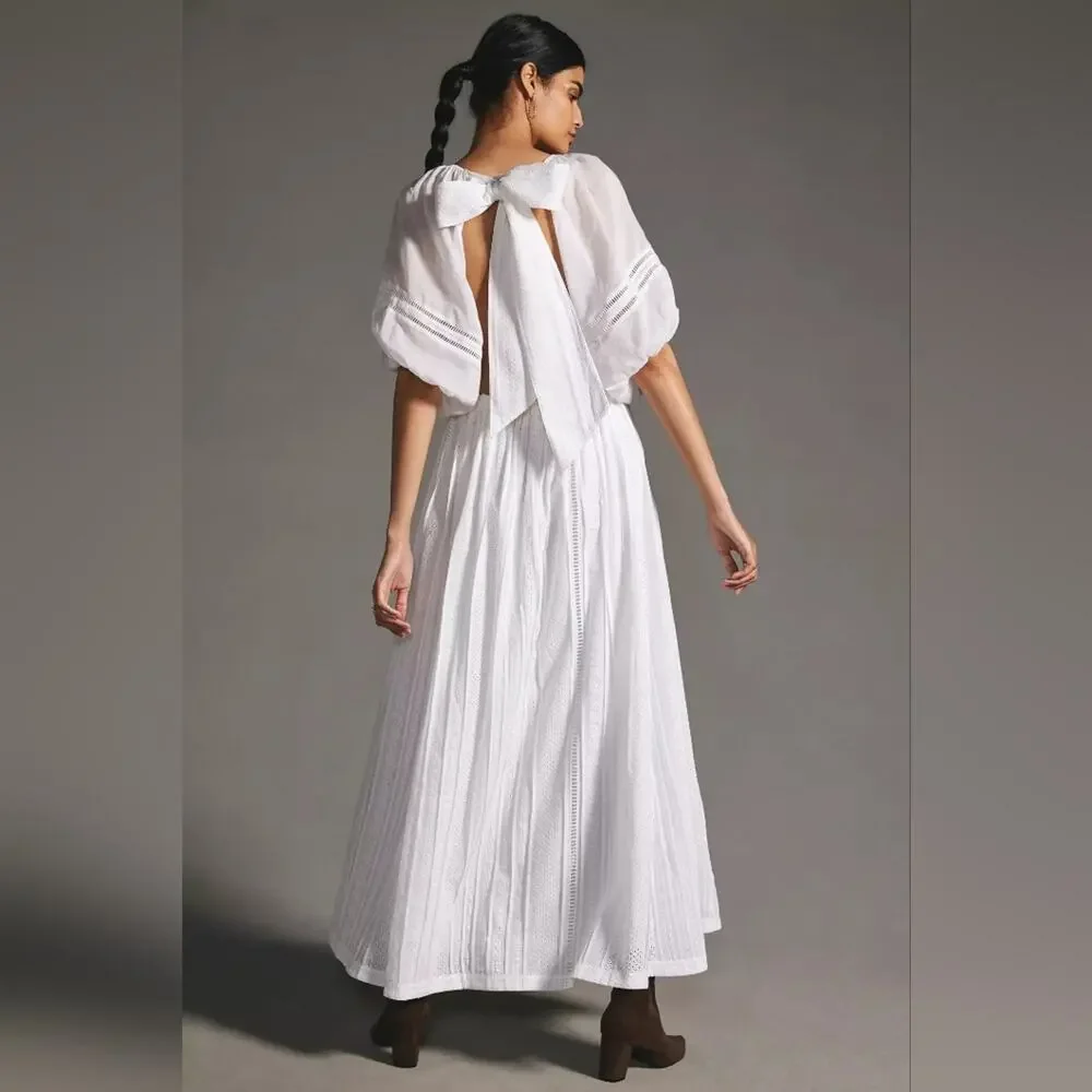 NEW Anthropologie Joslin Backless Linen Maxi Dress - Picture 4 of 5
